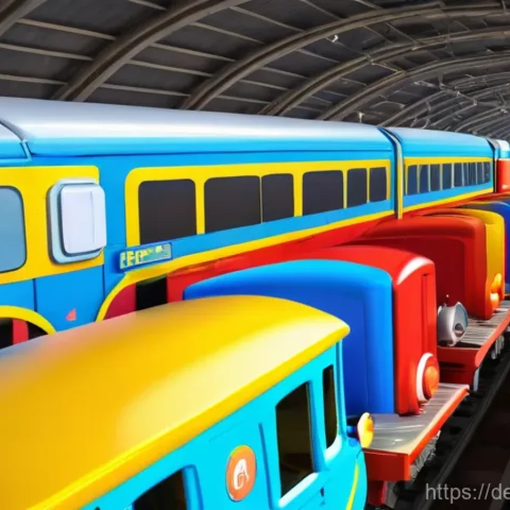 띠띠뽀 유튜브 공식 채널 - **Prompt:** A vibrant, cheerful animated scene featuring Titipo, the small blue train, and his frien...