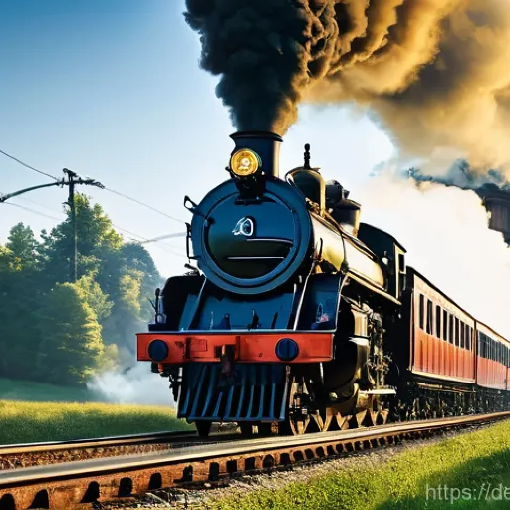 띠띠뽀와 관련된 철도 역사 탐방 - **Prompt: The Inaugural Journey of the "Adler" Steam Locomotive in 1835**
A vibrant, historicall...