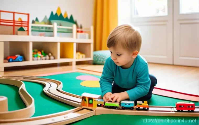 띠띠뽀 미니어처 기차 세트 - Prompt 1: A Child's Model Railway Adventure**